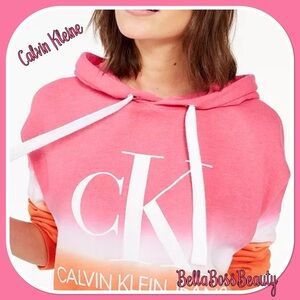 🙌 Calvin Kline Cropped Tie-Dye Graphic Hoodie size small NWOT